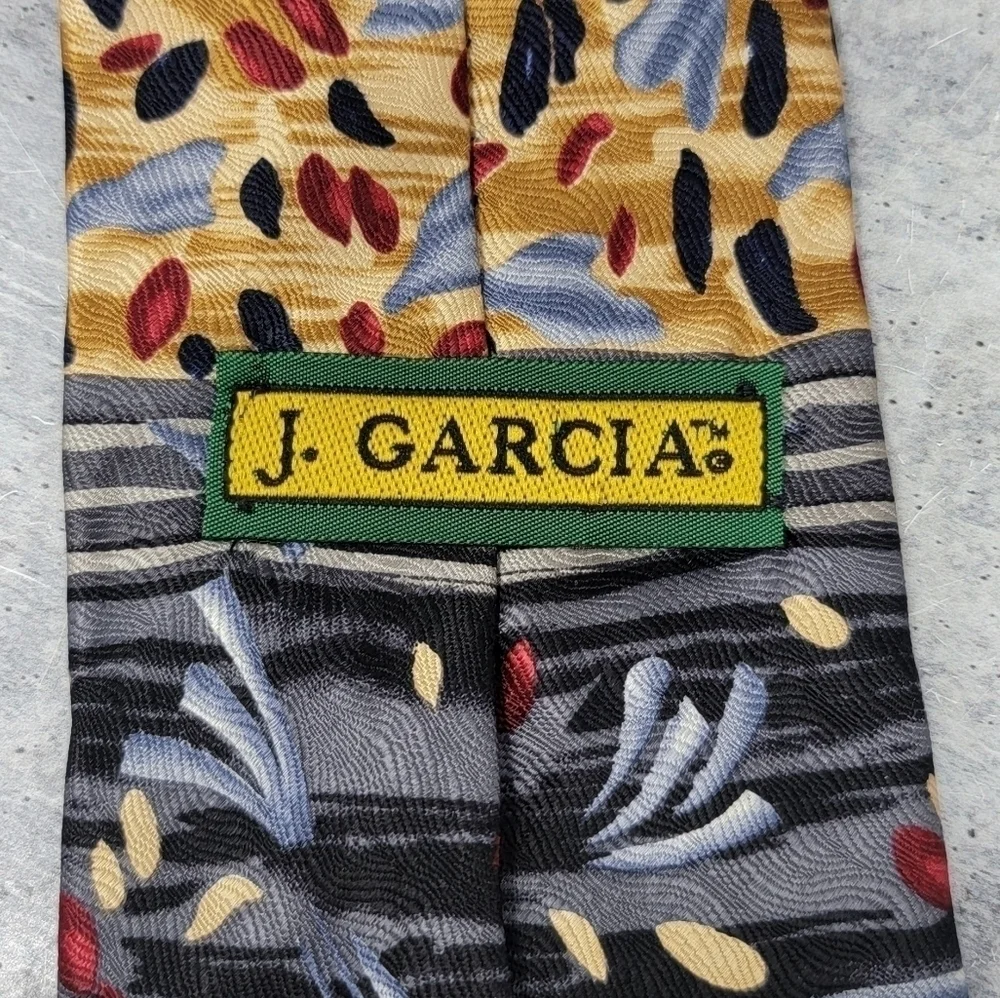 J. Garcia Multicolor Abstract Print Silk Tie